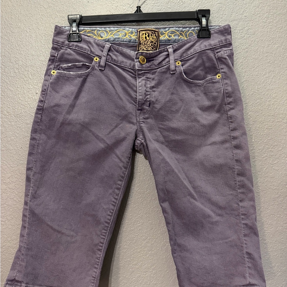 Rich & Skinny Women's Lavender Ankle Jeans with Gold Accents